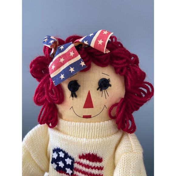 Raggedy Ann & Andy Shelf Sitting Raggedy Dolls - Patriotic Clothes 19" tall - Picture 4 of 12